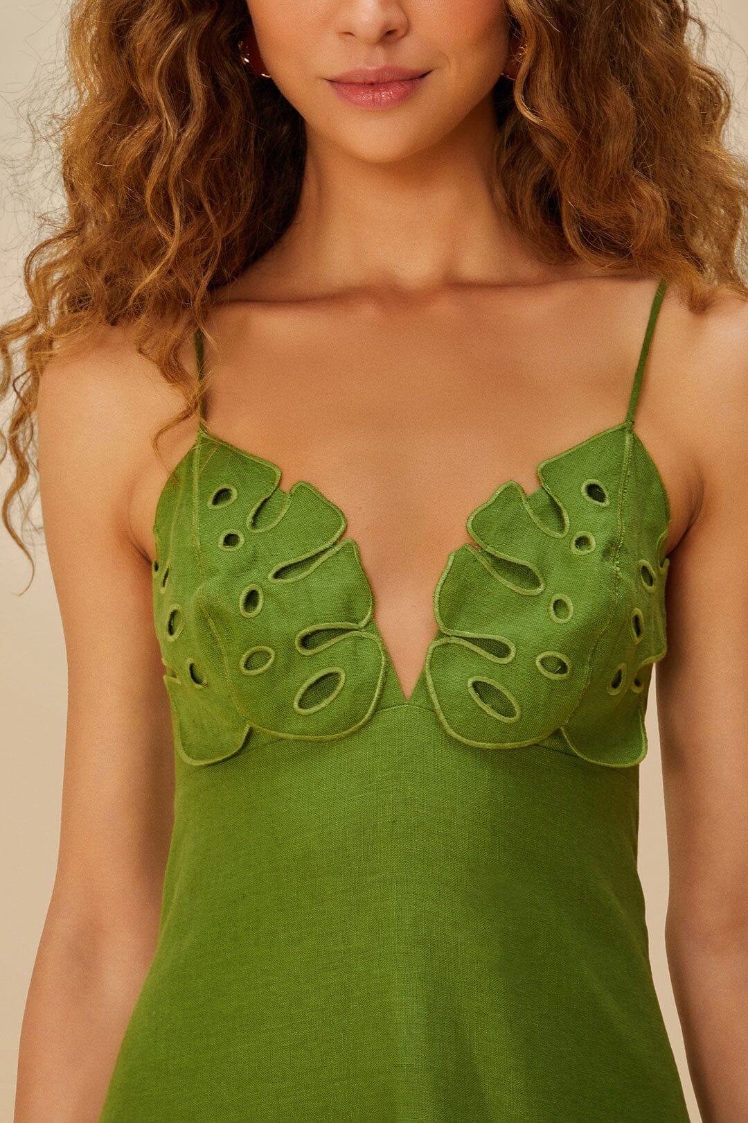 Green Monstera Midi Dress – Karlee