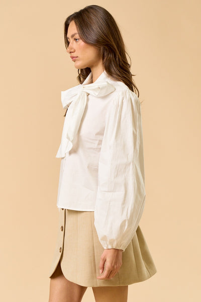 Easton Bow Blouse- Off White