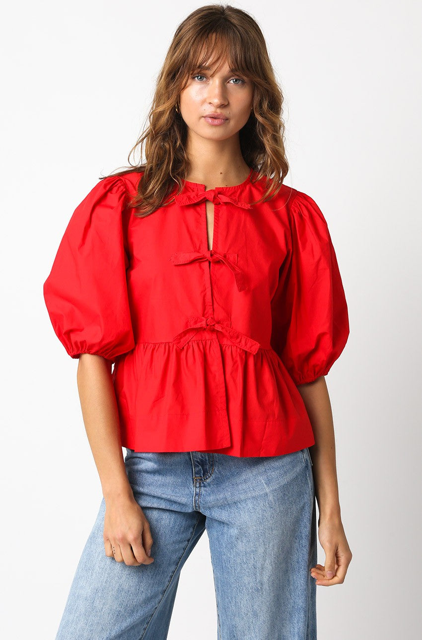 Red Bow Blouse