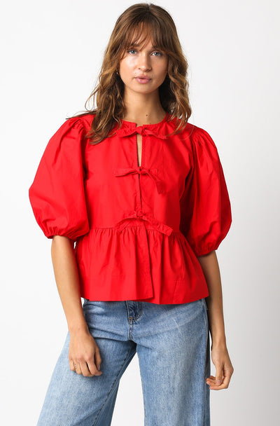 Red Bow Blouse