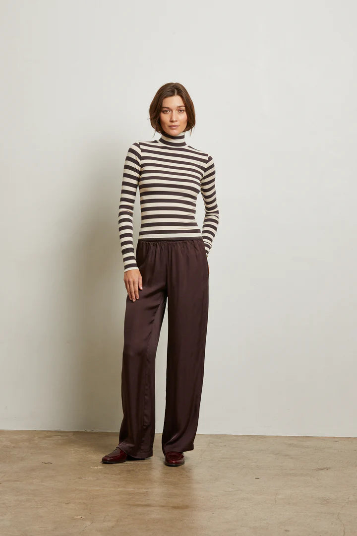 Camile Wide Leg Pant- Cocoa