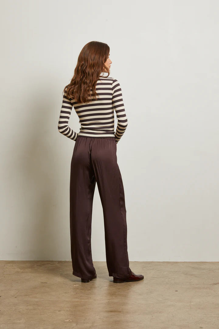 Camile Wide Leg Pant- Cocoa