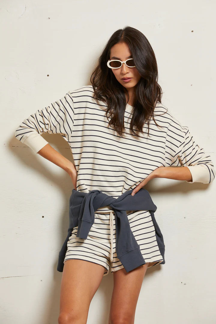 Layla Sweatshort- Night Stripe