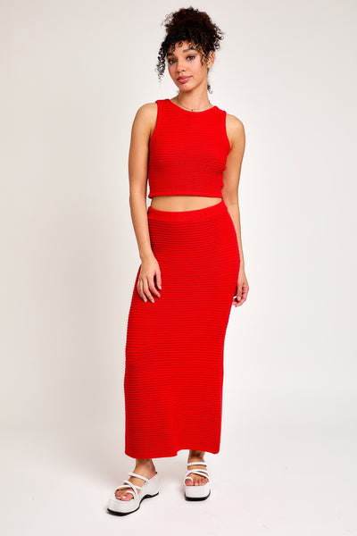 Red Maxi Skirt