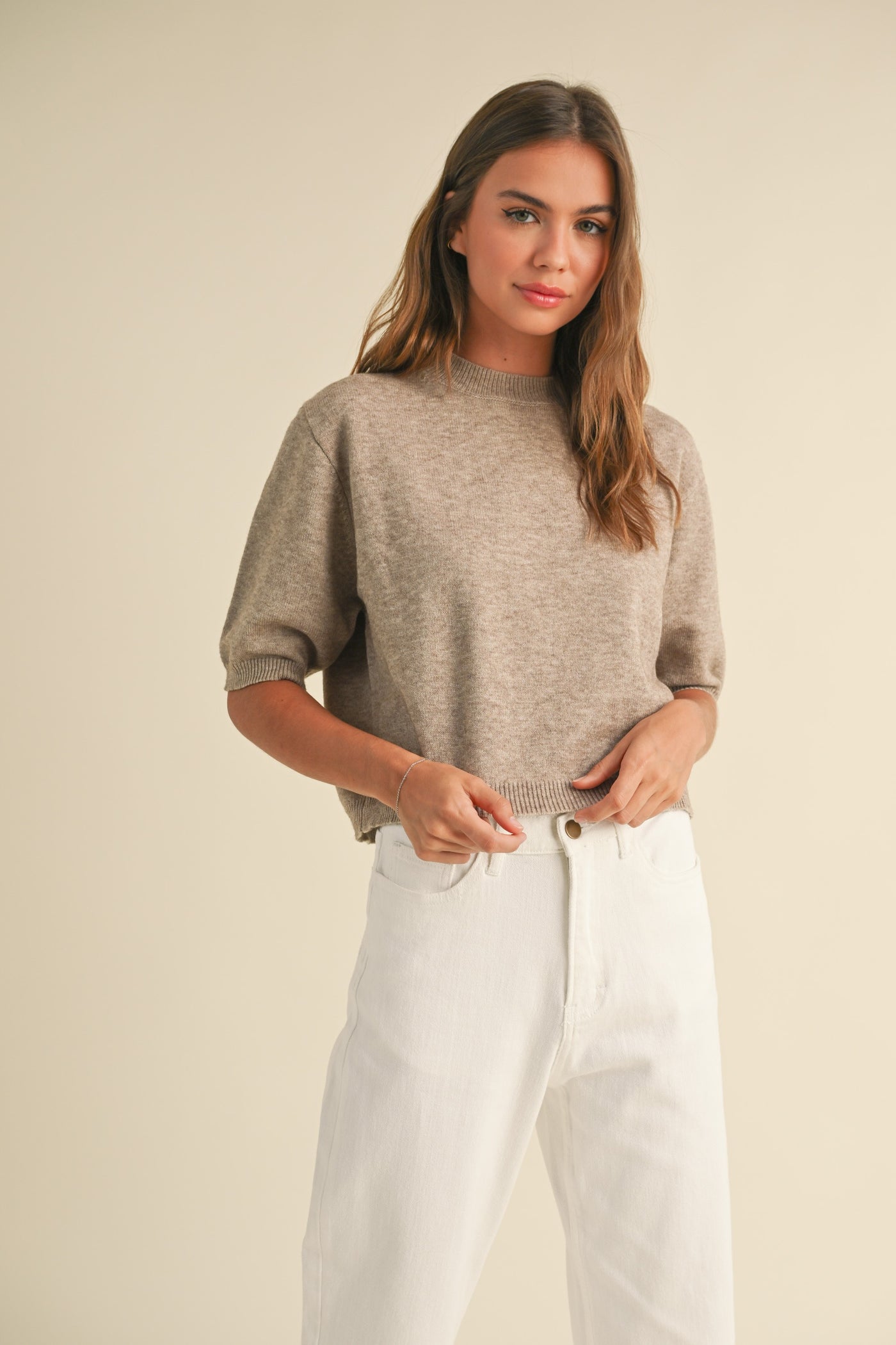 Mira Knit Shirt - Mocha