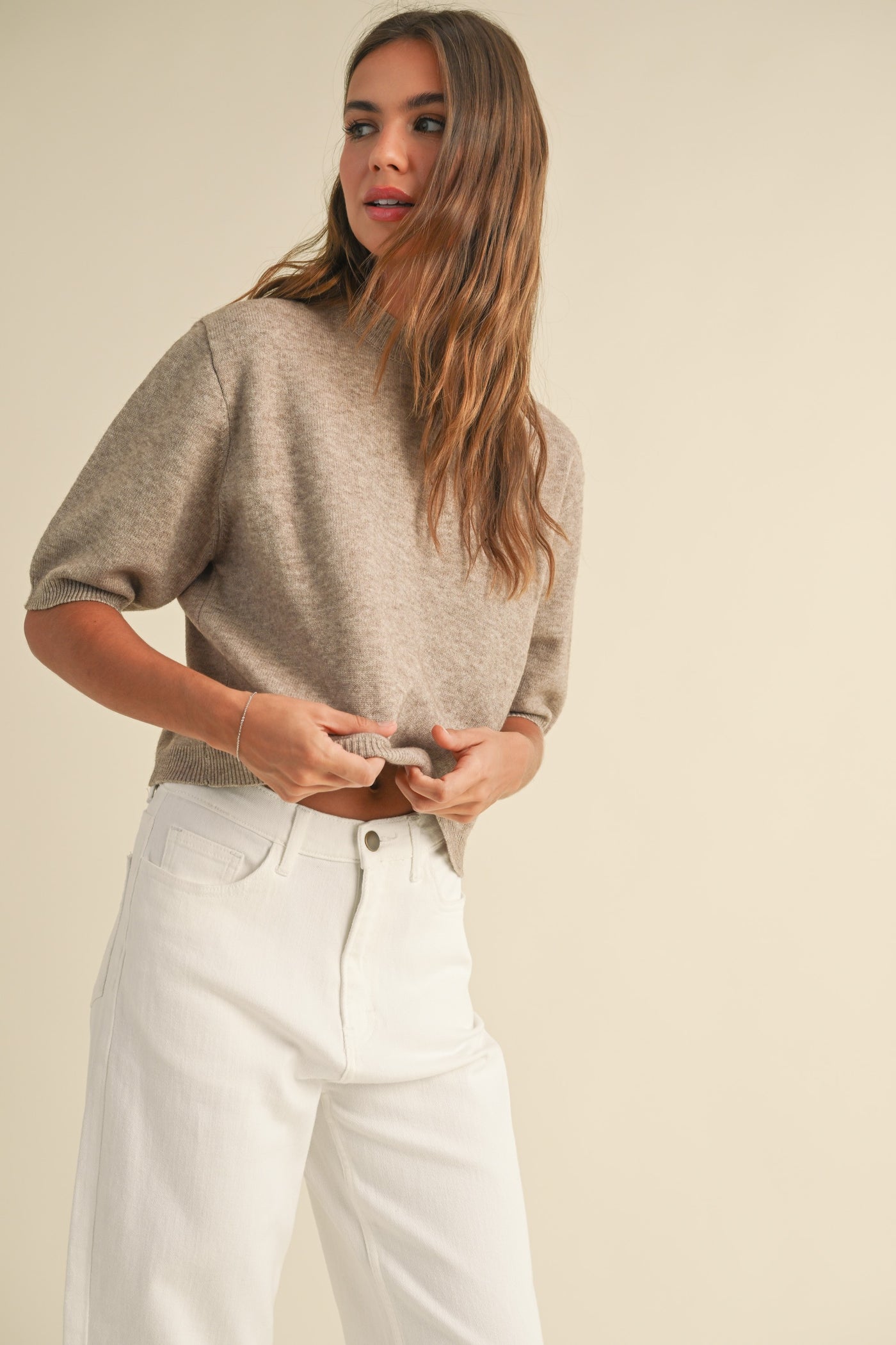 Mira Knit Shirt - Mocha