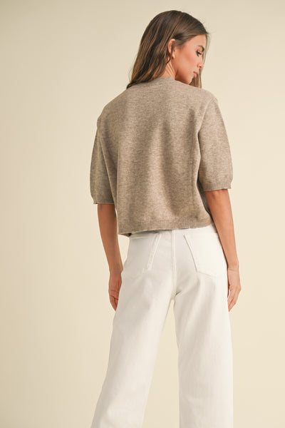 Mira Knit Shirt - Mocha