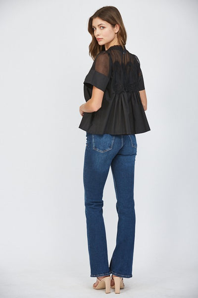 Birch Mesh Top-Black