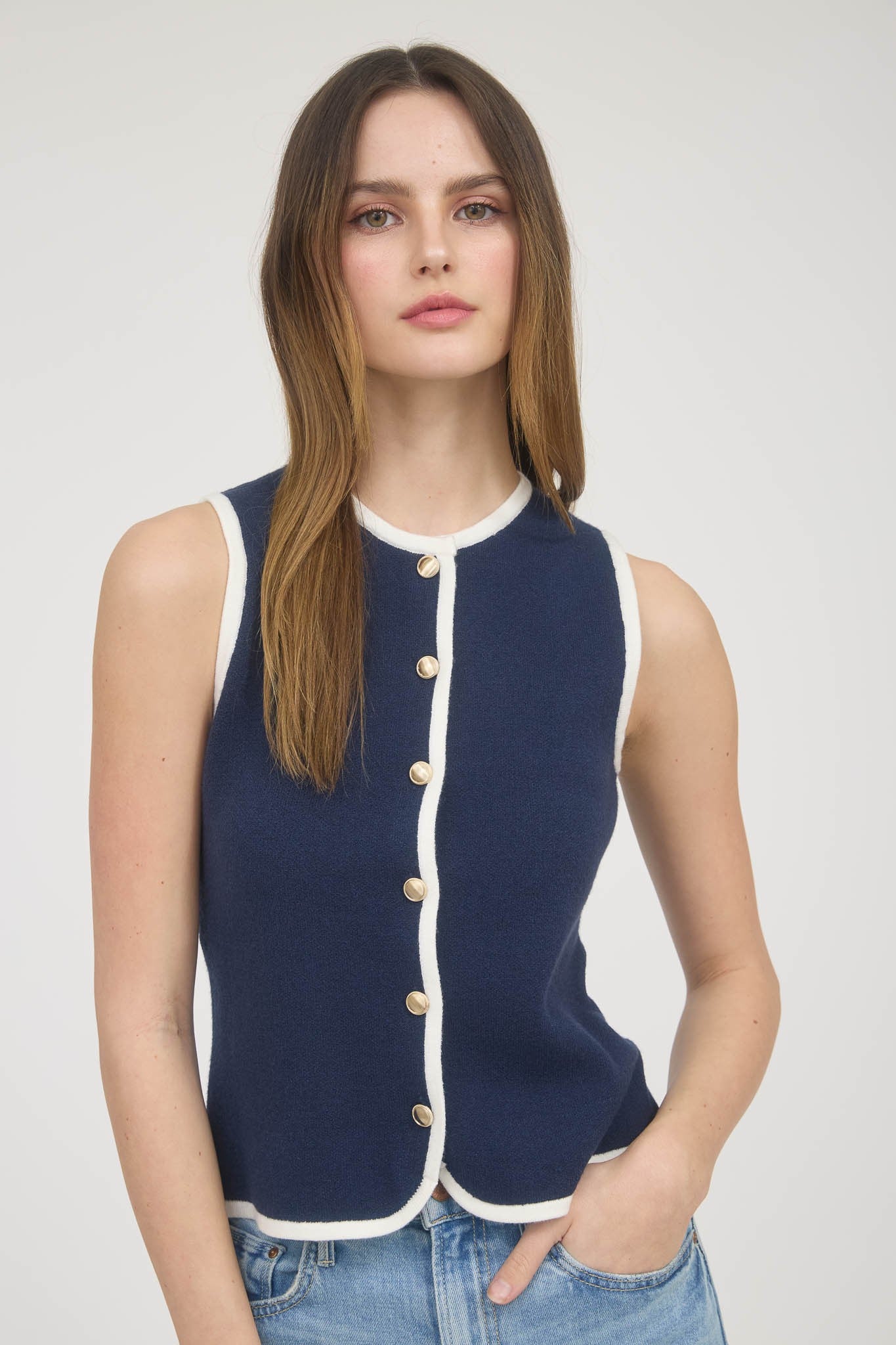 Meredith Navy Vest