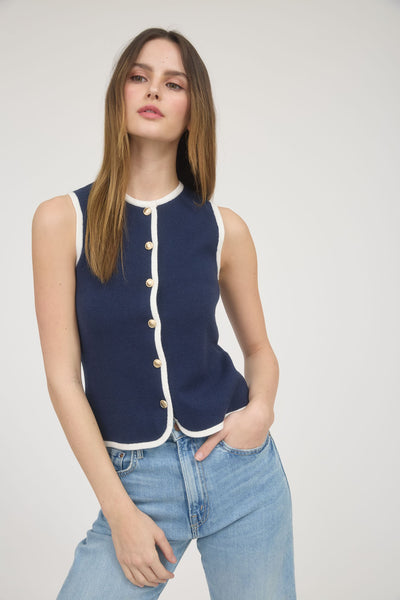 Meredith Navy Vest