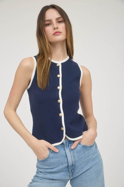 Meredith Navy Vest
