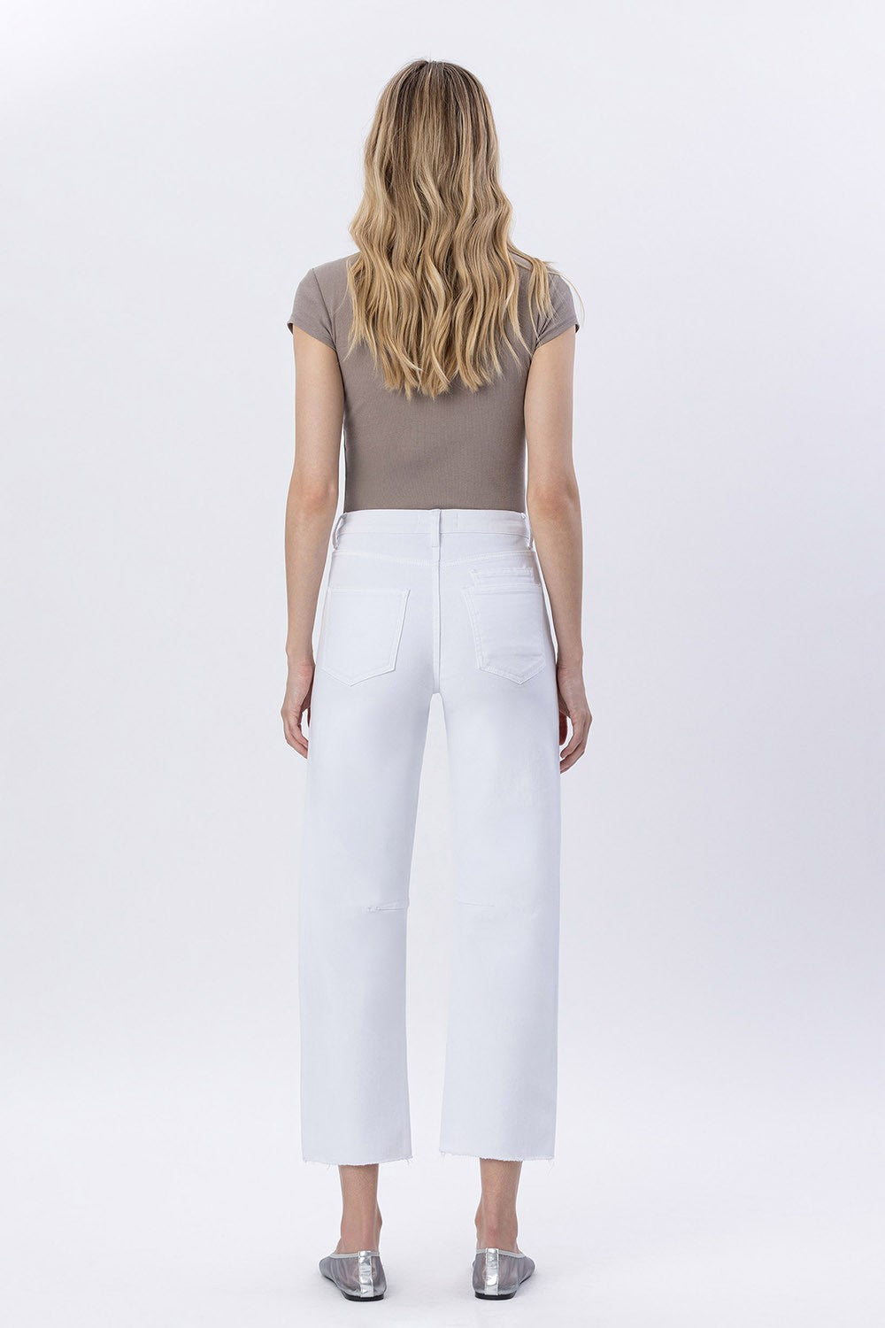High Rise Raw Hem Barrel Jeans