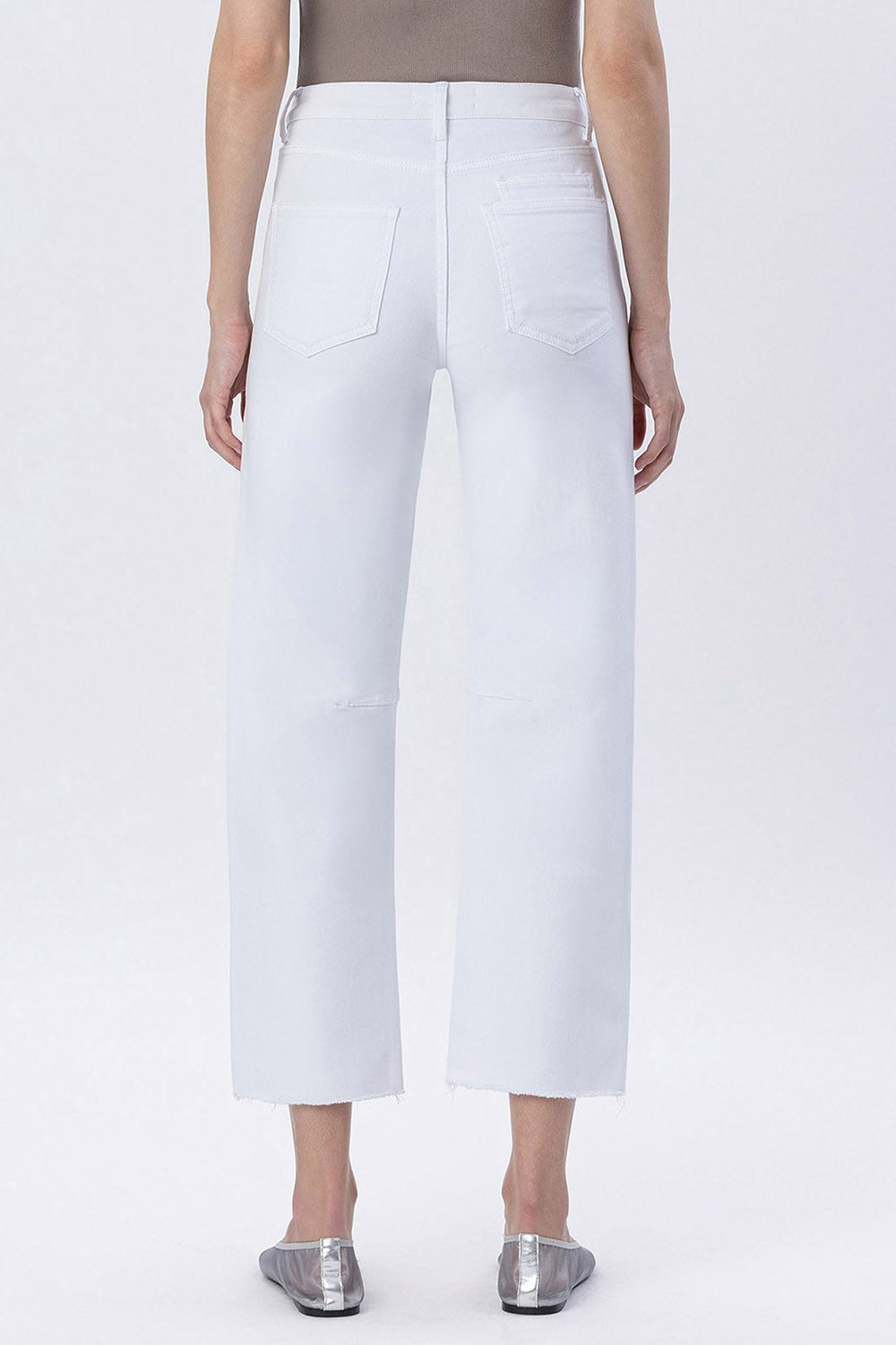 High Rise Raw Hem Barrel Jeans