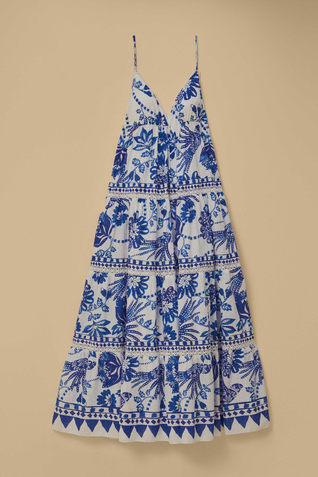 Blue Birds Printed Dress