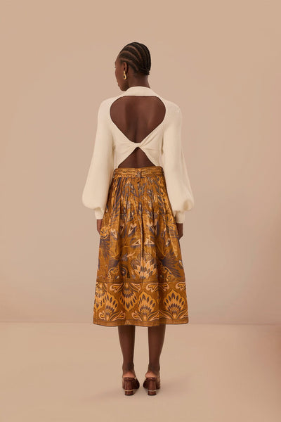 HEART FOREST GOLD MIDI SKIRT