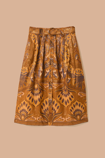 HEART FOREST GOLD MIDI SKIRT