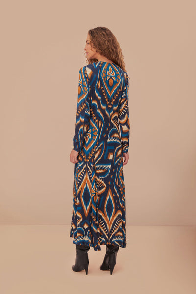 PINEAPPLE BLUE MAXI DRESS