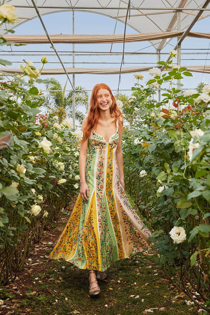 Delicate Floral Stripes Maxi Dress – Karlee