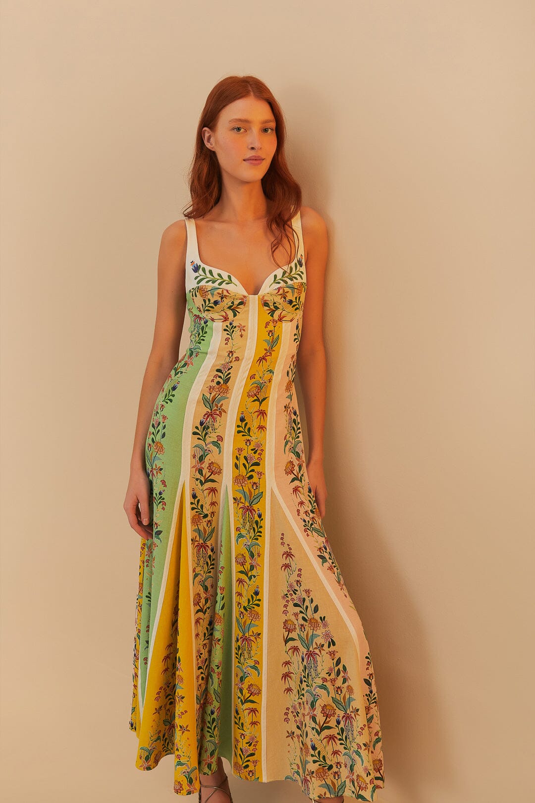 Delicate Floral Stripes Maxi Dress – Karlee