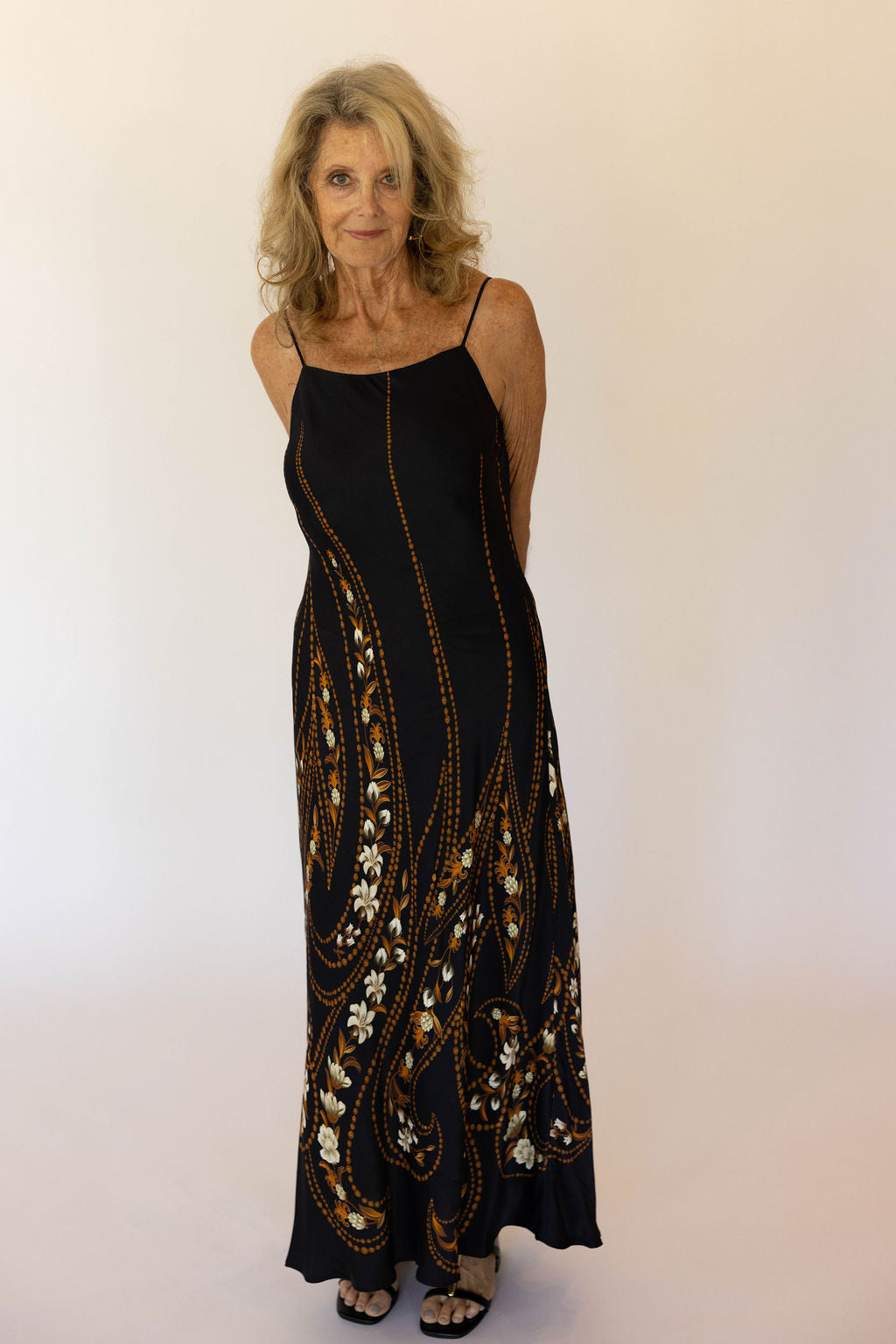 Garden Black Midi Dress