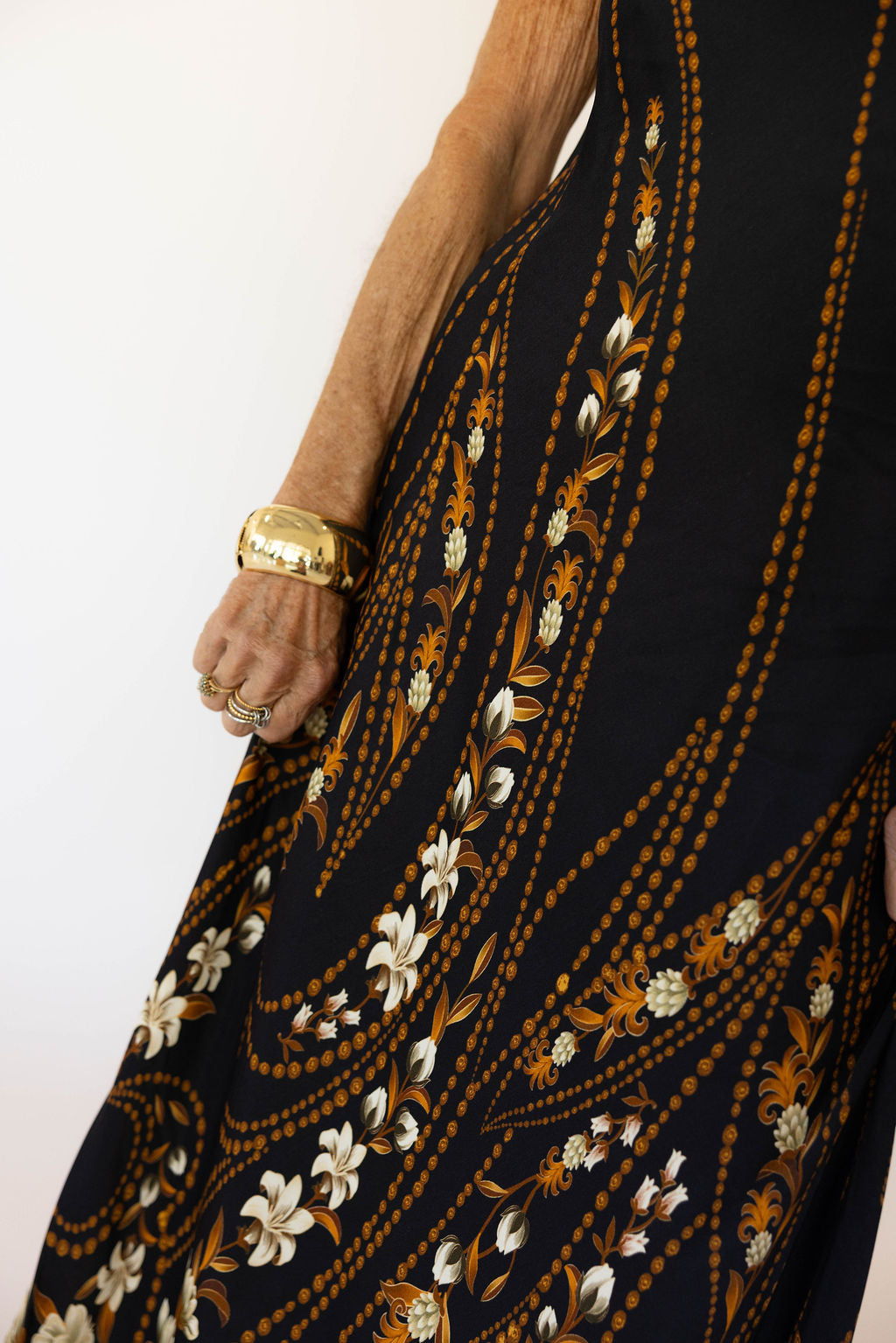 Garden Black Midi Dress