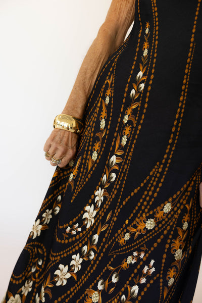 Garden Black Midi Dress