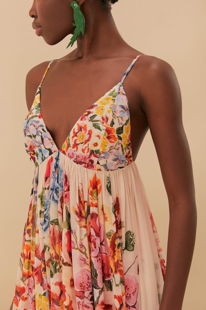 pink garden terrace maxi dress somewhere between a dream and the Mediterranean coast and I genuinely never  want to come back  this dress was made for exactly this moment and I  think about it every single