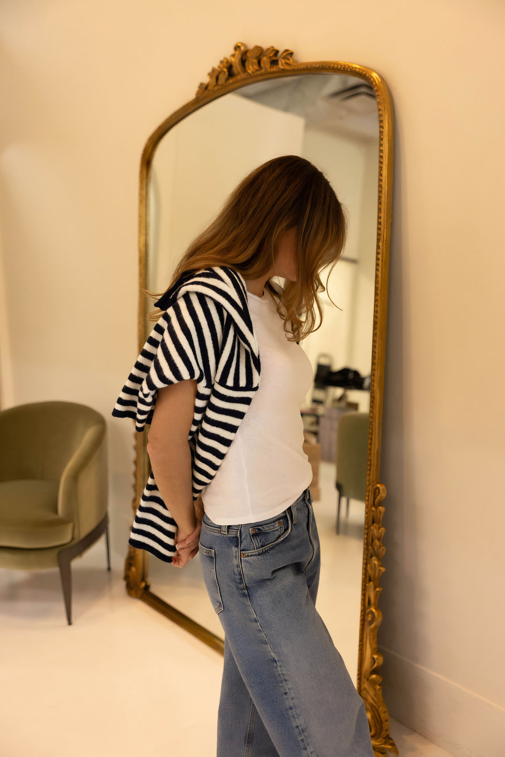 Piper Cardigan - Navy Stripe