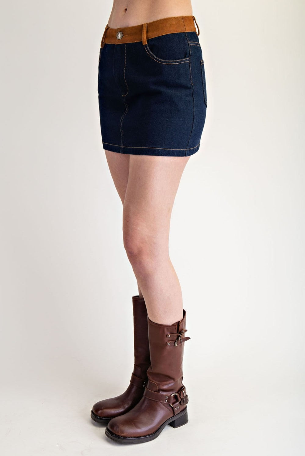 Retro Denim Mini Skirt