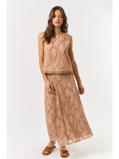 Scarlette Textured Top- Mocha