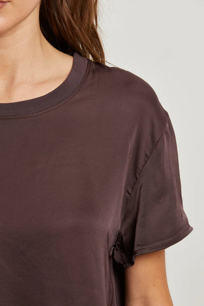 Delphine Satin Top- Cocoa