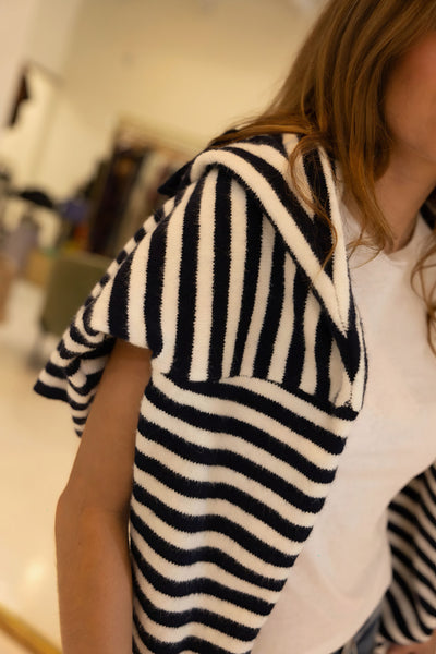 Piper Cardigan - Navy Stripe