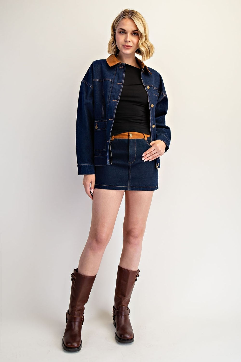 Retro Denim Mini Skirt