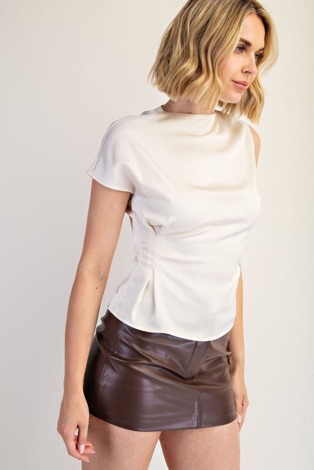 Divya Asymmetric Top- Cream