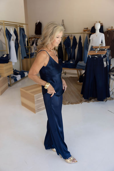 Palazzo Wide Leg Pant- Navy