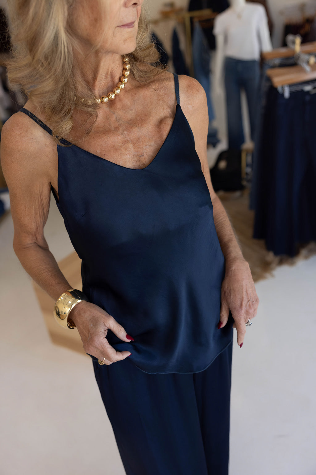 Palazzo Wide Leg Pant- Navy