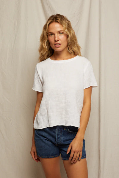 Charlotte Gauze Tee - White