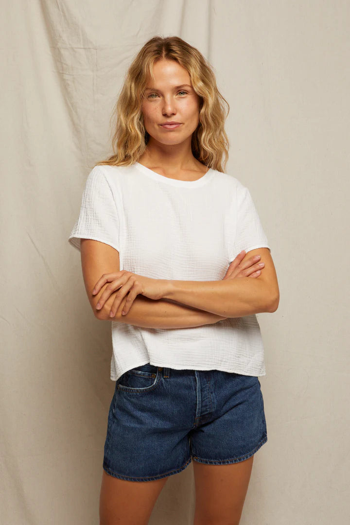 Charlotte Gauze Tee - White