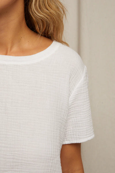 Charlotte Gauze Tee - White