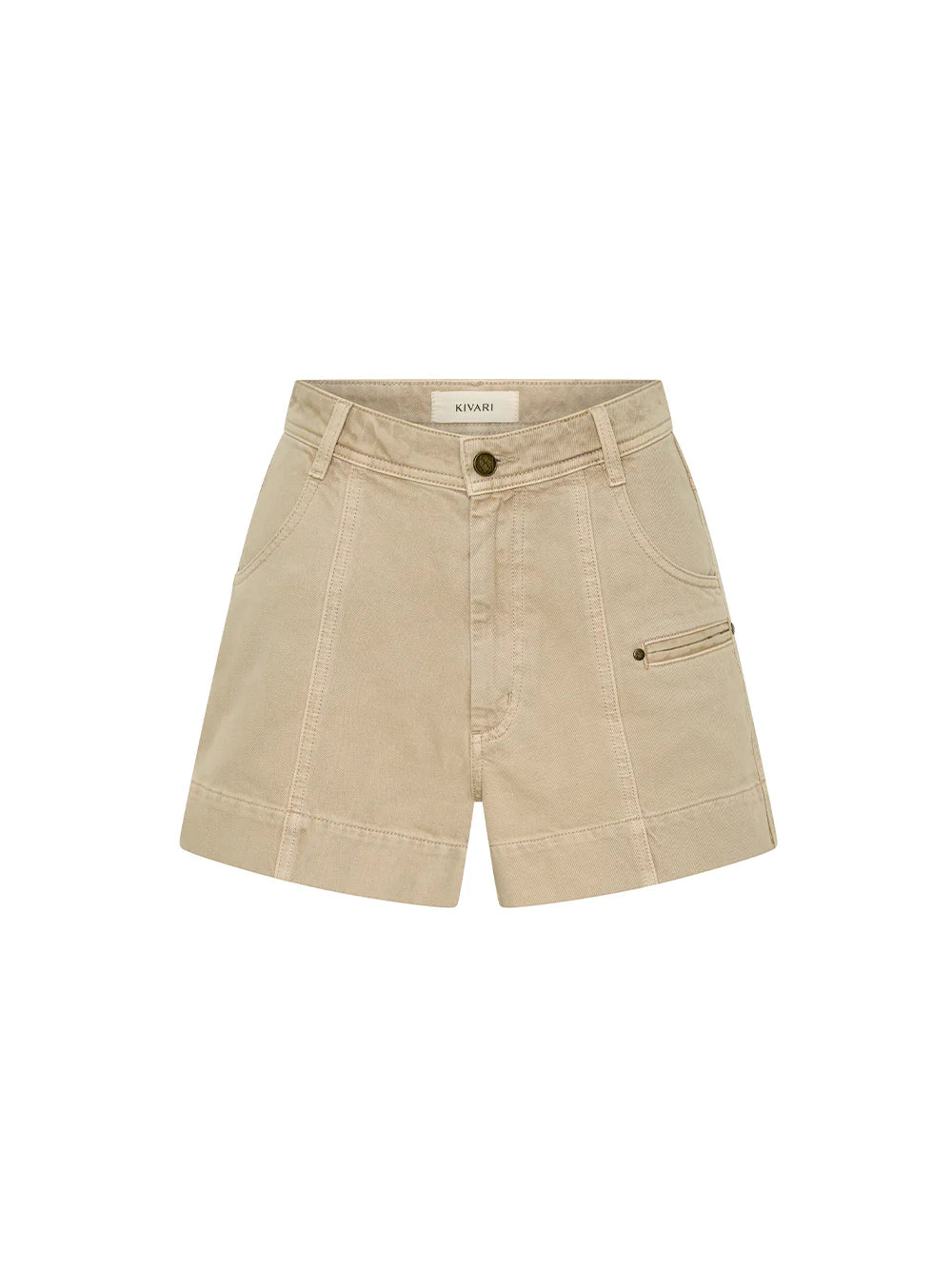 Evie Denim Shorts-Sand