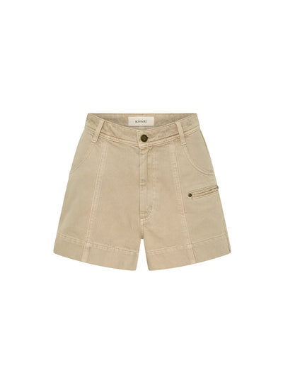 Evie Denim Shorts-Sand