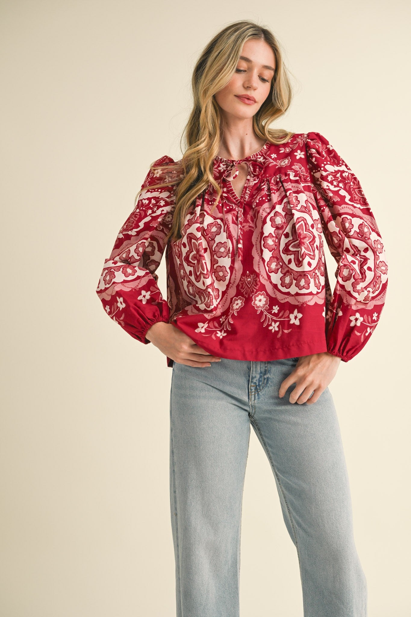 Medallion Print Top