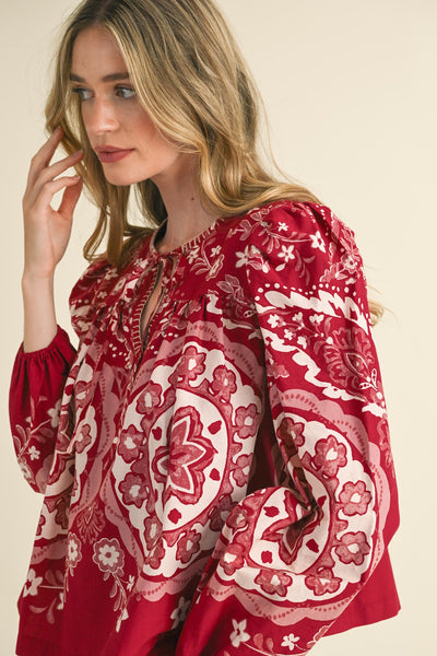 Medallion Print Top