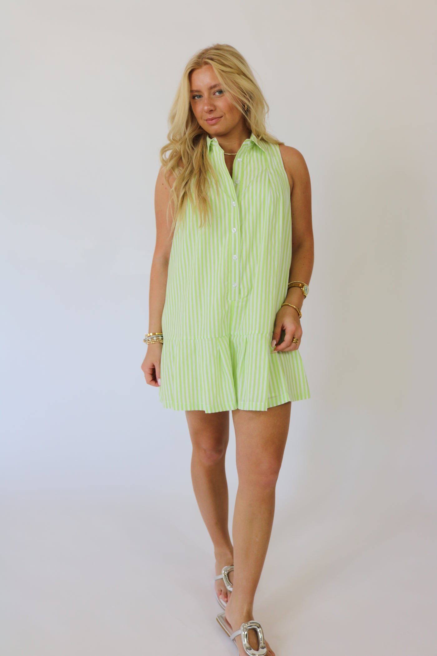 Key Lime Striped Romper