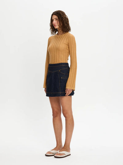 Immy Denim Mini Skirt-Raw