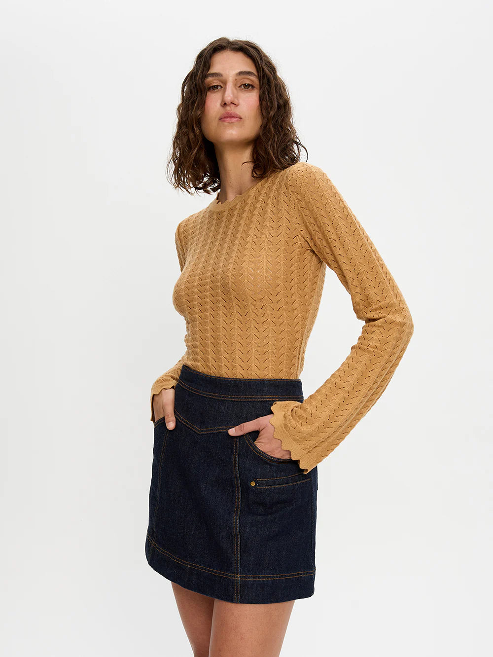 Immy Denim Mini Skirt-Raw