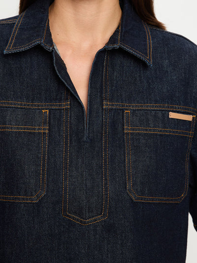 Immy Denim Top- Raw
