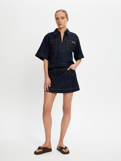 Immy Denim Top- Raw