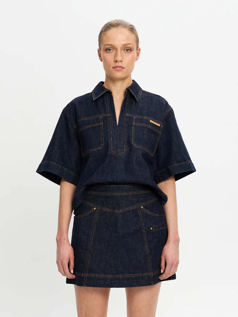 Immy Denim Top- Raw