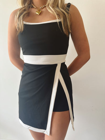 Black White Active Dress